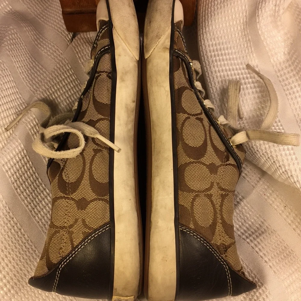 Coach iconic monogrammed canvas/leather laceup
